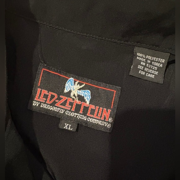 Black Led Zeppelin by Dragonfly Casual Button Down Shirt - Picture 5 of 5